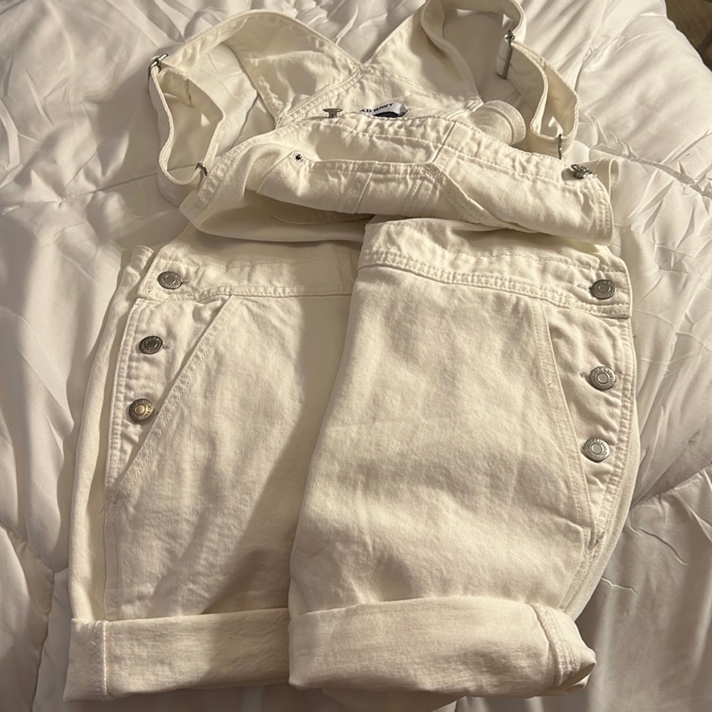 Old Navy White Overall Shorts